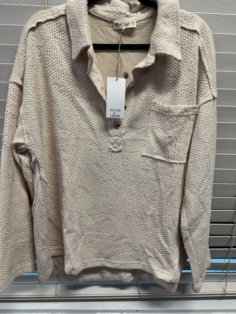 New In cream Button-Front Knit Cardigan - Picture 3 of 4